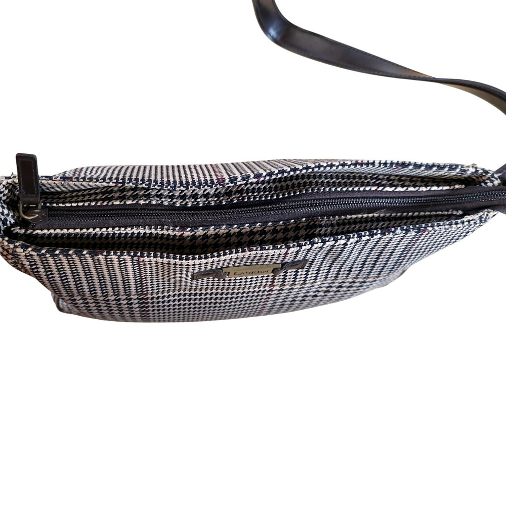 Lauren Ralph Lauren Houndstooth Shoulder Bag, Classic Plaid Purse - Picture 4 of 12